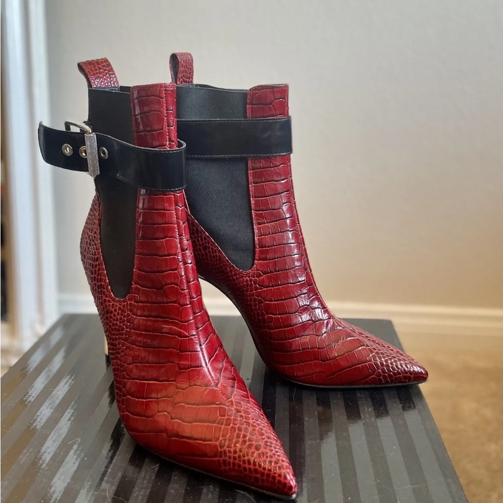 Rag & Bone Leather Boots In Red Croc. Never worn still new.